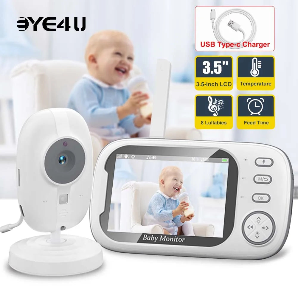 "3.5'' Baby Monitor with Night Vision & 2-Way Talk – Peace of Mind for Parents