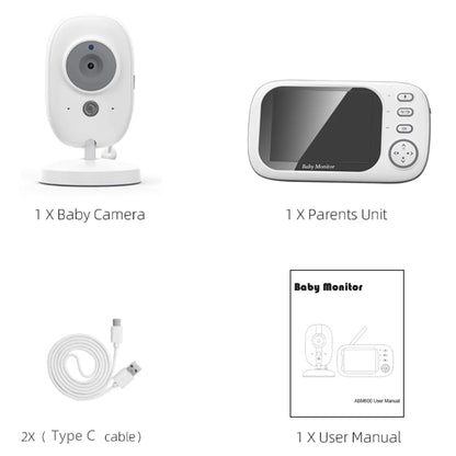 "3.5'' Baby Monitor with Night Vision & 2-Way Talk – Peace of Mind for Parents