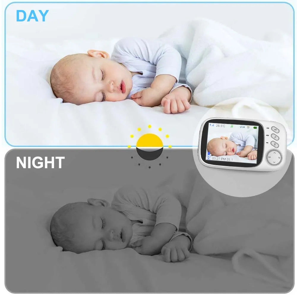 "3.5'' Baby Monitor with Night Vision & 2-Way Talk – Peace of Mind for Parents